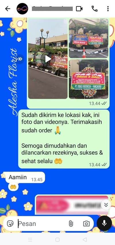 Testimoni pengiriman bunga papan pelantikan jabatan Bogor