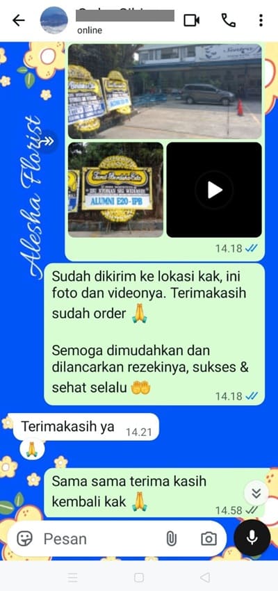 Testimoni pengiriman karangan bunga ikut belasungkawa Bogor