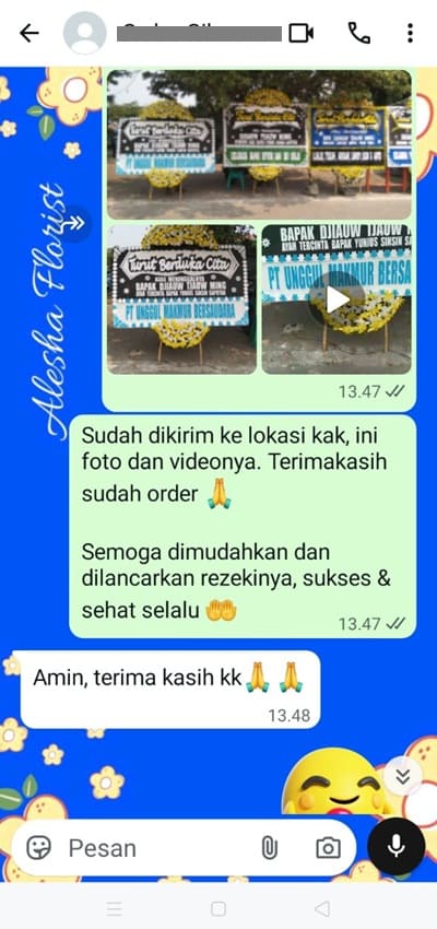 Testimoni pengiriman karangan bunga turut berduka cita Bogor